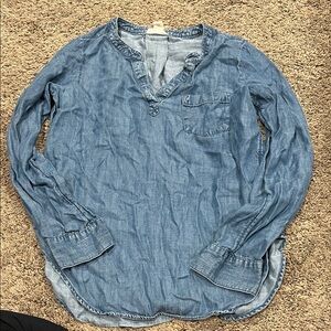 LOFT Blue Denim Lounge Shirt
